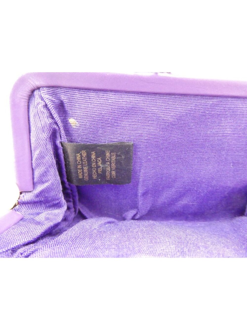 Fossil Purple Leather Kiss Lock Coin Purse - Picture 8 of 14